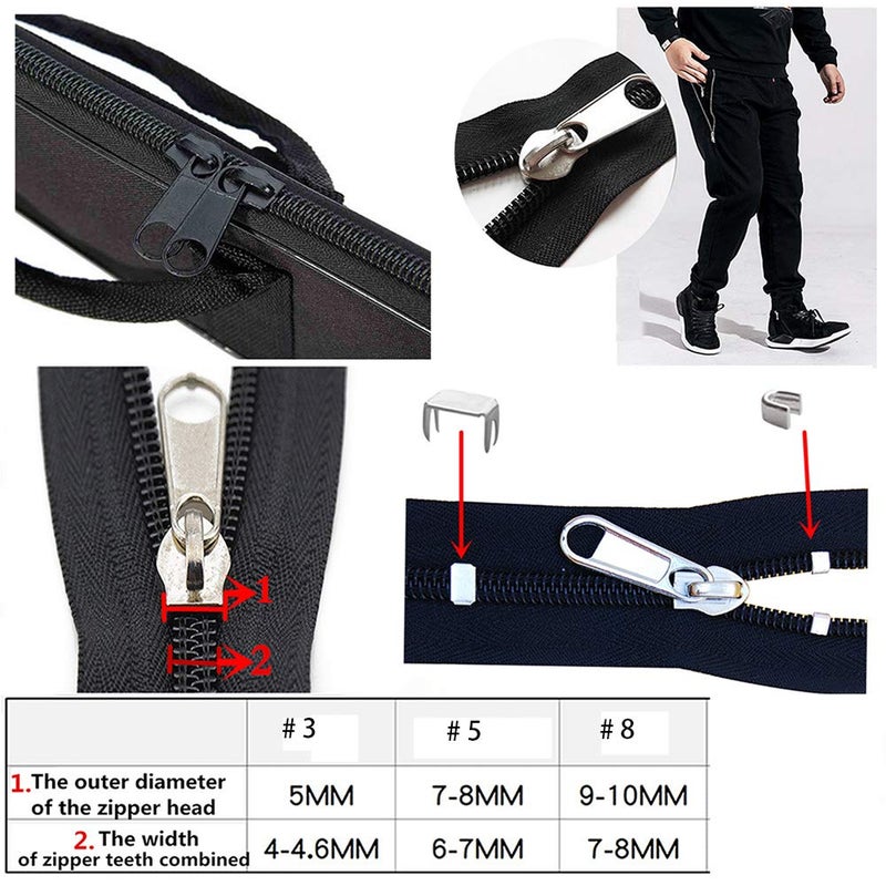 Meikeer 252-Piece Zipper Repair Kit with Replacement Zippers and Pulls, Universal Tools for Luggage, Bags, Jackets, and Outdoor Gear - Image 5